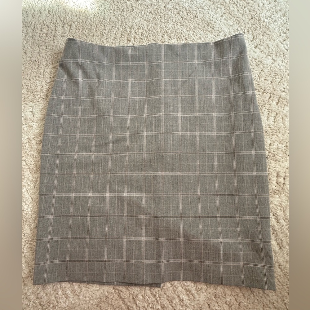 Express Gray Plaid Pencil Skirt